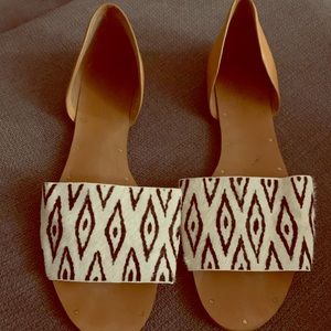 Madewell calf hair ikat print flat sandals